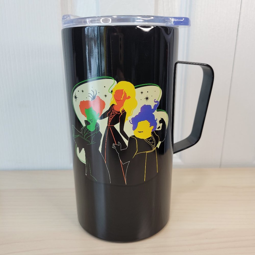 Disney Just a Bunch of HOCUS POCUS Witches Black Insulated Tall Mug w/ Lid NWOT